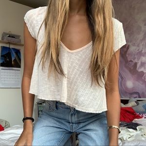 Ecoté Blush Pink/Peach Crop Top